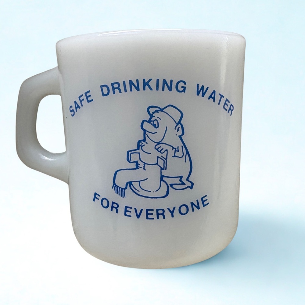 Vintage Galaxy White Milk Glass Mug Florida Rural Water Association